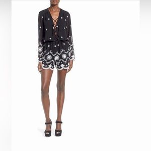 WAYF
Embroidered Romper Black and White Size Small